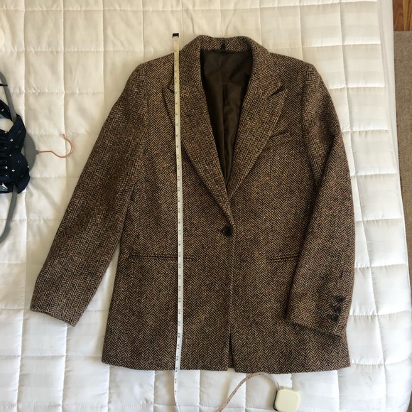 & Other Stories Oversized Brown Tweed Blazer with Notched Lapel - Picture 3 of 10